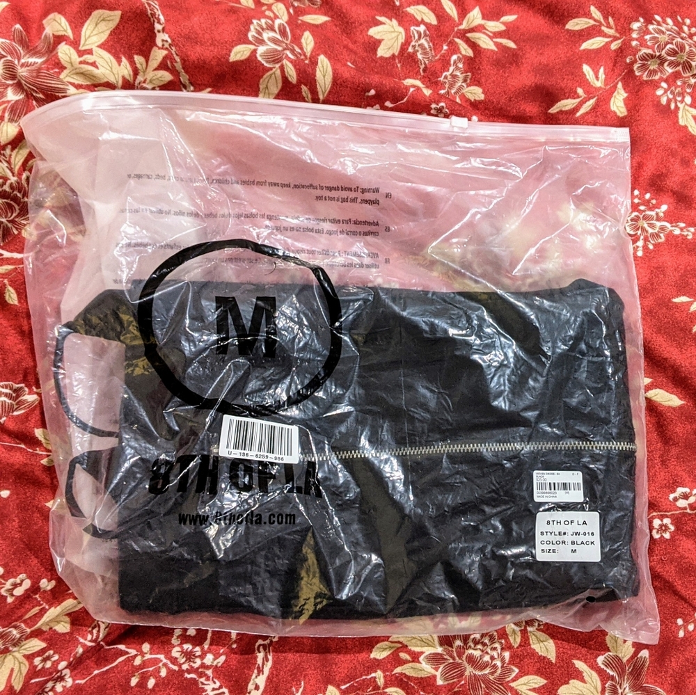 Black Denim Zip Mini Dress - Picture 3 of 6